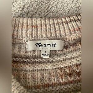 Madewell Women's Knit Sweater in Cream and Tan